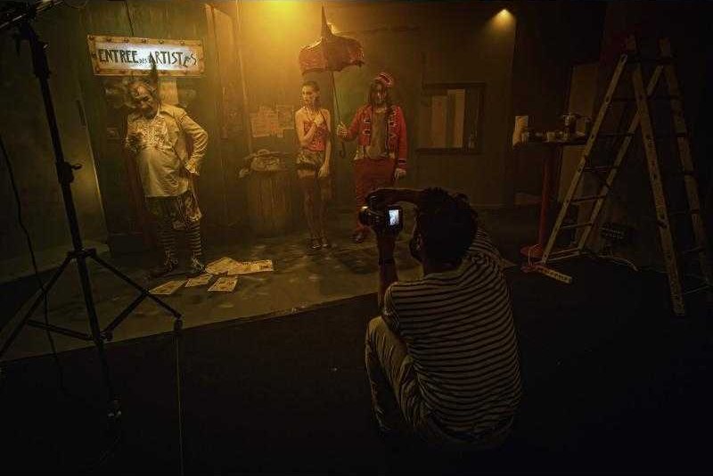 Le plateau de l'Entrée des Artistes pendant la prise de vue.